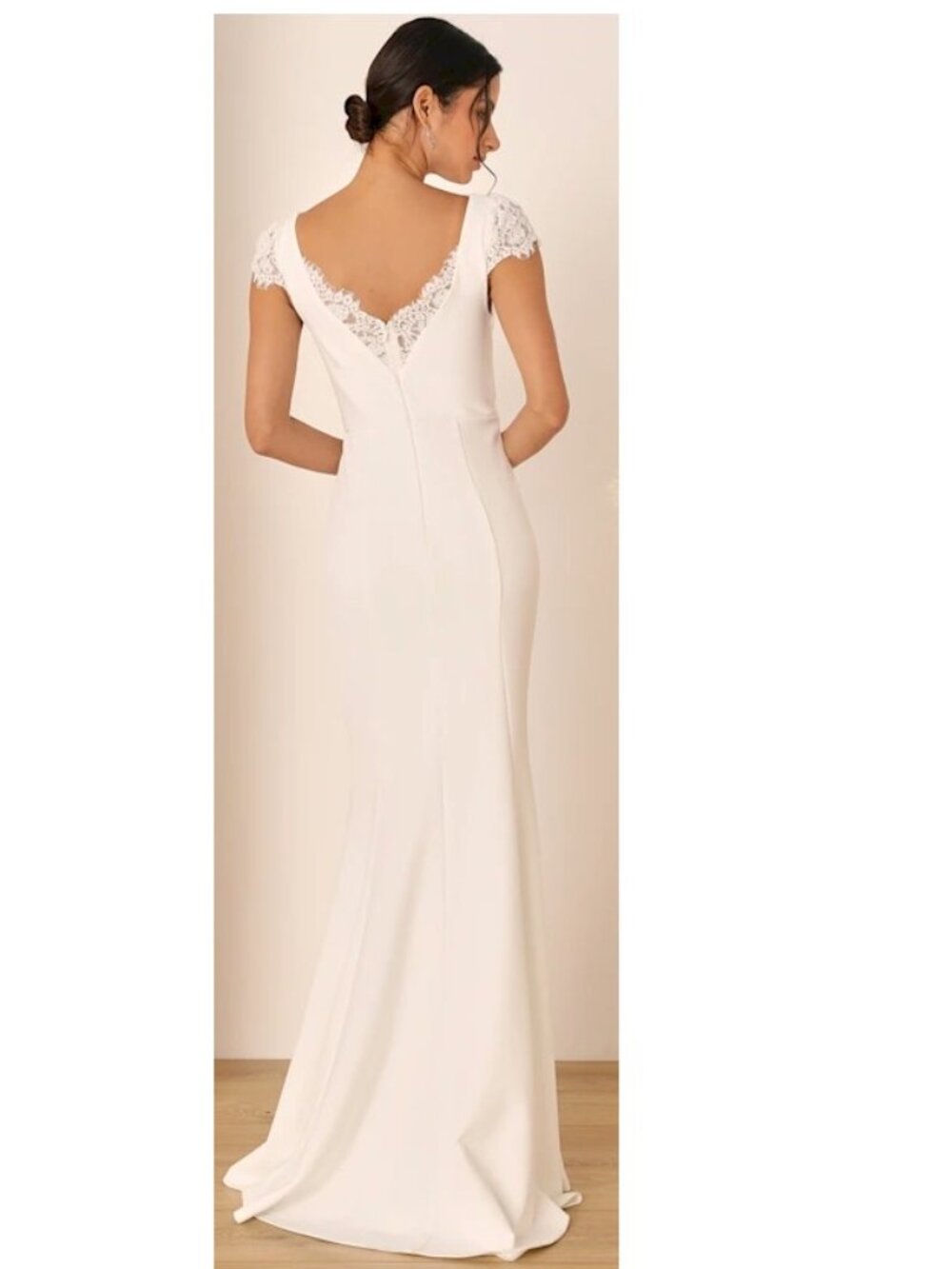 Lulus Forever Beloved White Lace Cap Sleeve Mermaid Maxi Dress Size 3X with Snag